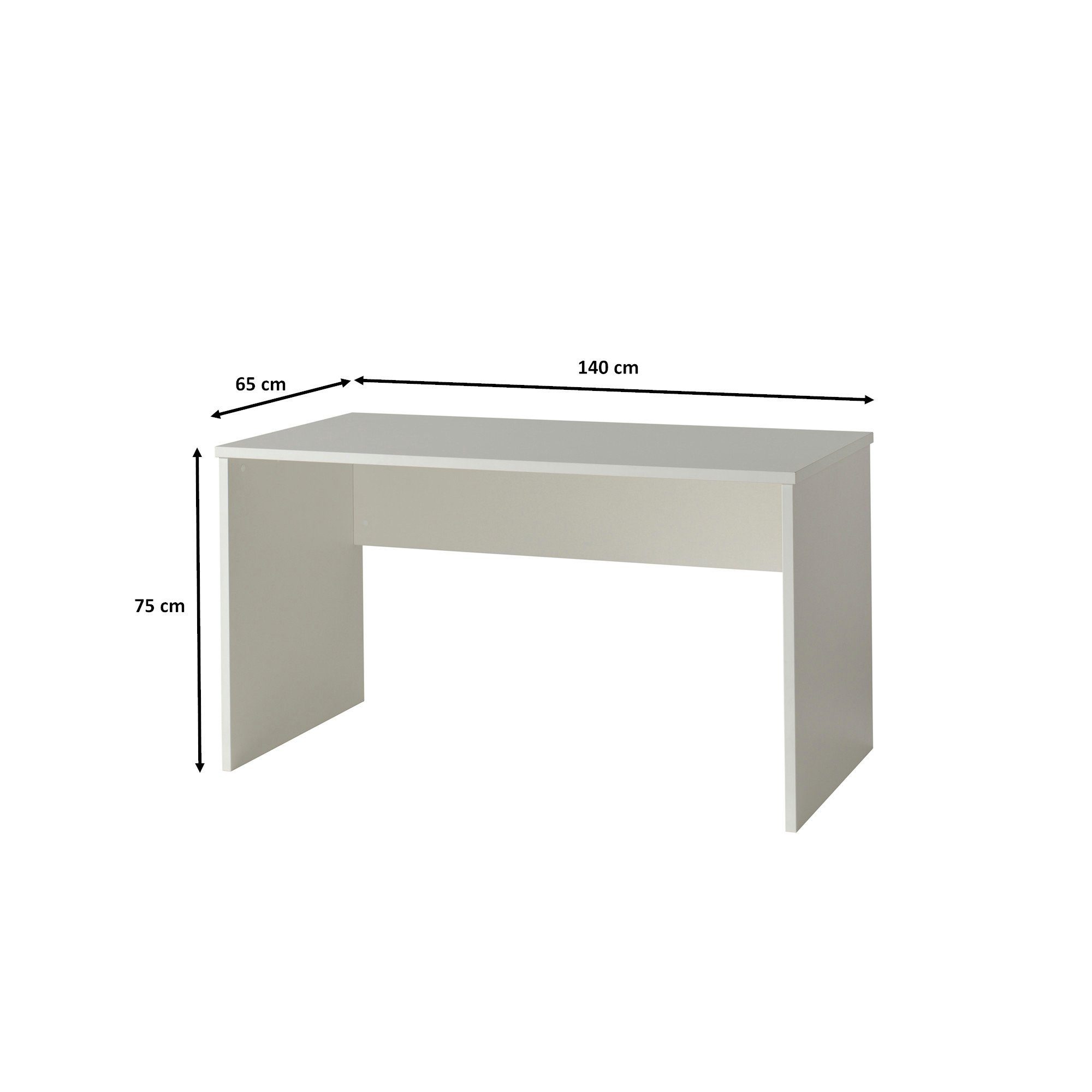 Komplettschlafzimmer Bett+Nachtt.+Schrank+Schreibt.+Rollcont, (5-tlg) inkl Kinderzimmer Kindermöbel Ira Weiß 24 Vipack