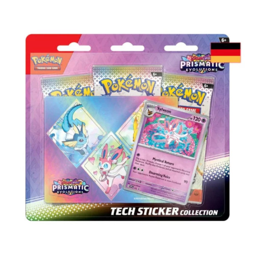 The Pokémon Company International Spiel Pokémon - Karmesin & Purpur Prismatische Entwicklungen Tech-Sticker-Ko