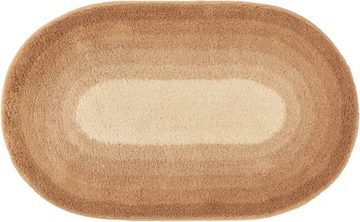 Badematte Jamaica Kleine Wolke, Höhe 20 mm, rutschhemmend beschichtet, fußbodenheizungsgeeignet, Kunstfaser, oval, Badteppich, oval, Farbverlauf, waschbar