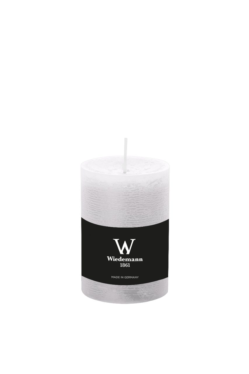 Wiedemann Kerzen Rustic-Kerze Wiedemann Größe MARBLE mm, mit KERZEN, Banderole durchgefärbt, 100x68 Weiß Rustic ASF inkl
