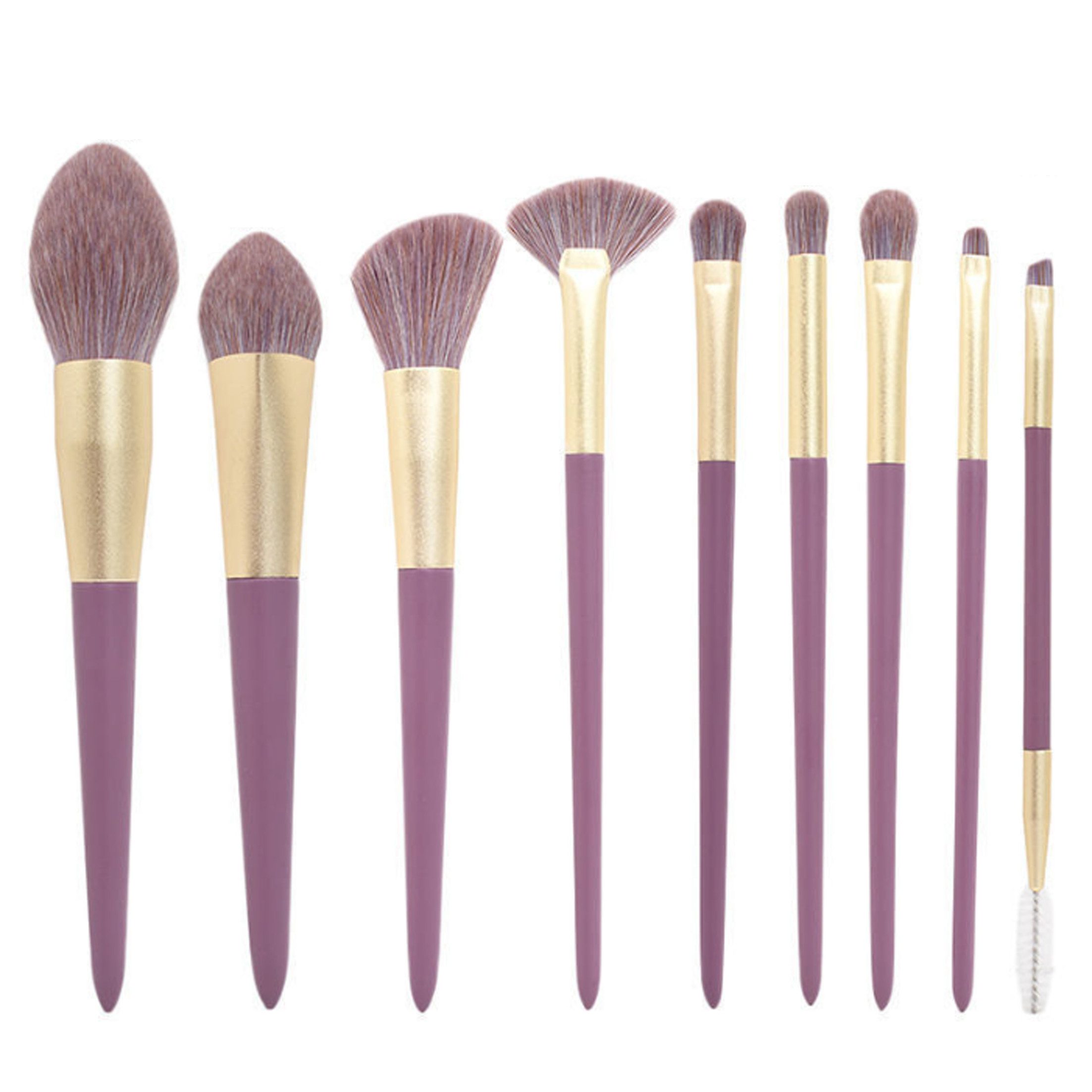 KINSI Kosmetikpinsel-Set 9-teiliges Make-up-Pinselset mit Aufbewahrungstasche,Kosmetikwerkzeuge, 9 tlg., inkl. Puder,Lidschatten-,Concealer-,Blush,Augenbrauen und Lippenpinsel