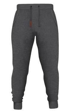 O'Poppy Jogginganzug Herren Lederpatch darkgrey (2-tlg), mit Kapuze, Eingriffstaschen und Lederpatches