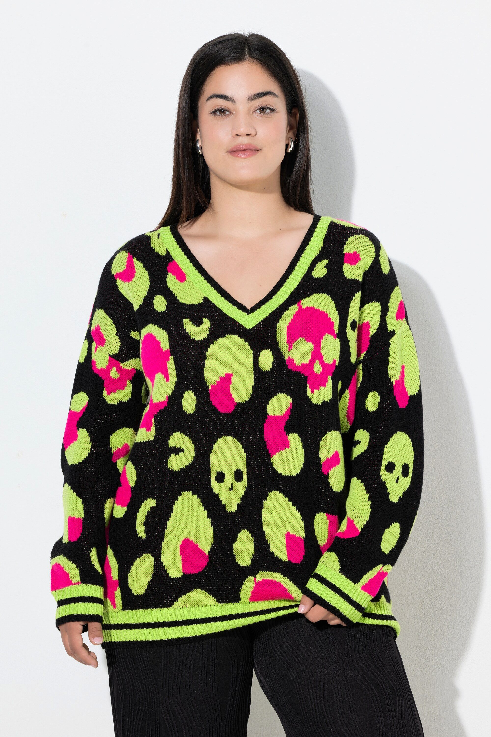 Angel of Style Strickpullover Pullover Boxy Fit Totenkopf-Muster günstig online kaufen