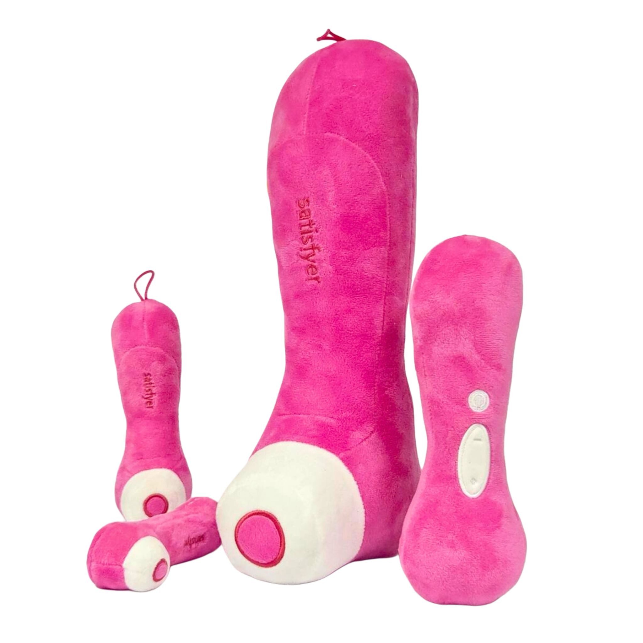soma Kuscheltier Satisfyer Kuscheltier Dildo Vibrator Figur Plüsch 30cm Plüsch pink (Set, 1-St., Geschenk-Set), Junggesellenabschied Party Geschenk Frauen Abend Dildo Party Plüsch
