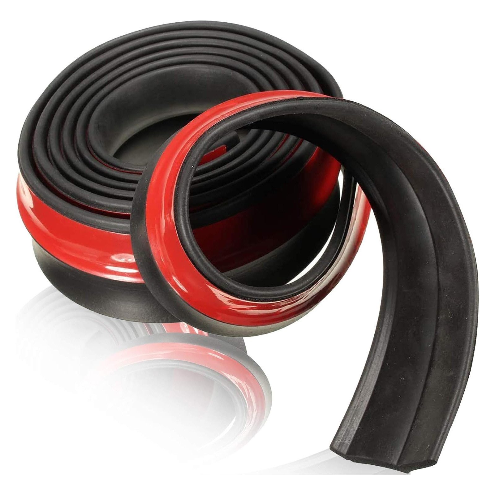 BlingBin Frontstoßstange Frontspoiler Lippe Universal Auto Spoilerlippe Splitter 2.5M Schutz, 1er Set, 1-St., Zum Kleben Körper Rock Protector für Pkw Truck SUV, Stoßdämpfer Auto Gummistreifen, 60mm Breite