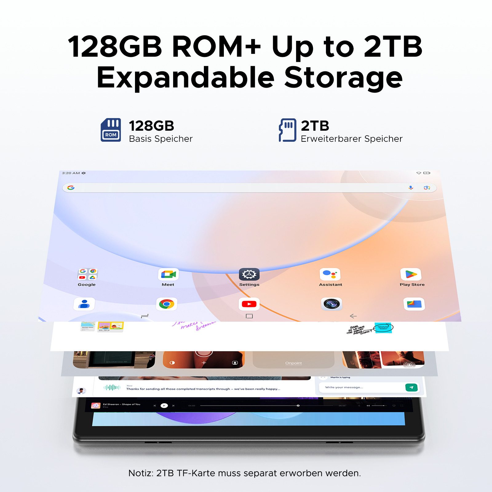 DOOGEE U10 Android 16 Tablet mit Tastatur, Stift, Maus, 10 Zoll, 128GB ROM AI Tablet (10.1", 128 GB, Android 16, WIFI, 5060mAh, Widevine L1, WiFi6, Face ID, Kinder Tablet)