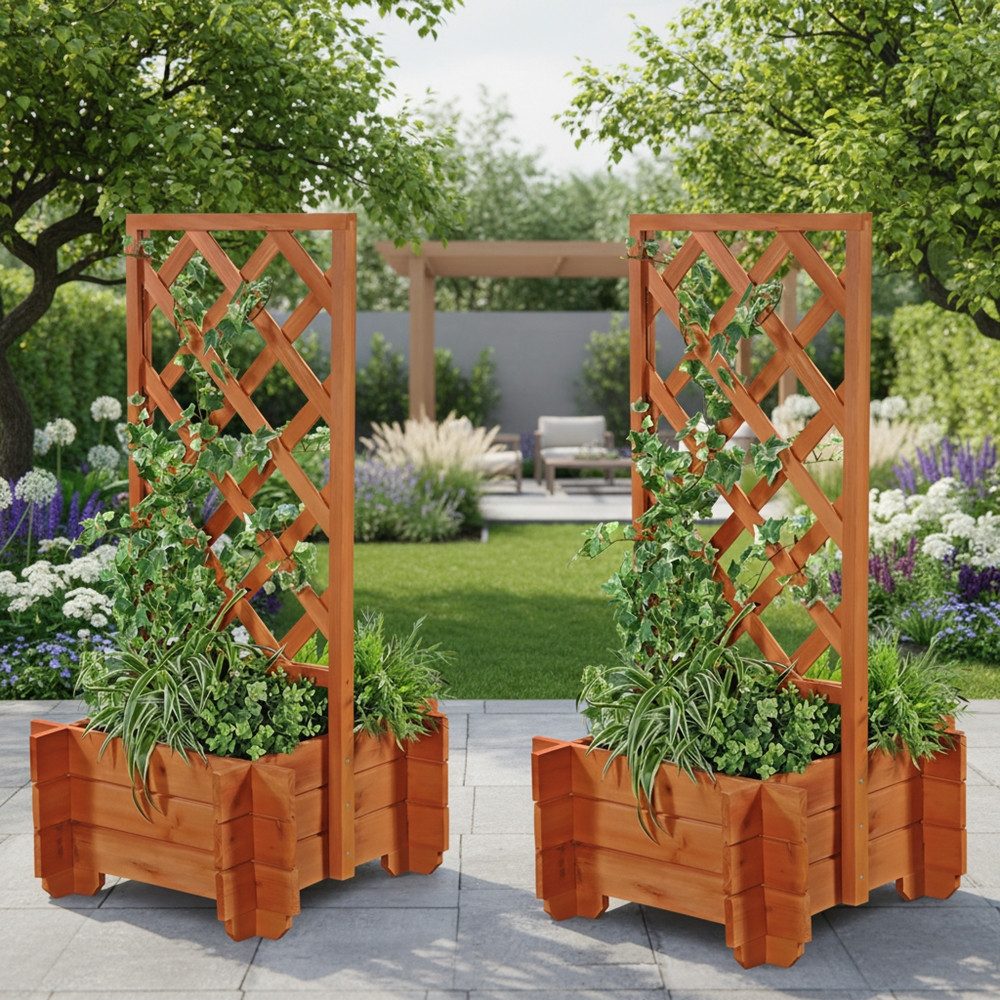 Feel2Home Rosenbogen Rosenbogen 2x Rosenbogen + Pflanzkübel Pergola Spalier Blumenkübel Set, 2 St., Blumenkasten mit dekorativem Element