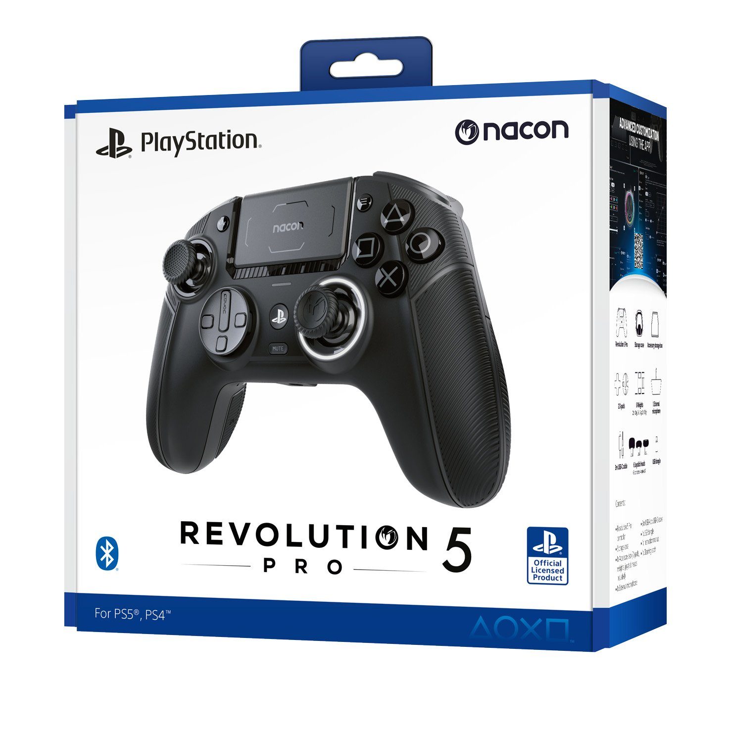 nacon Revolution 5 Pro, PS5, PS4 & PC Gaming-Controller (kabellos & kabelgeb., personalisierbar, 60+ Anpassungsmöglichkeiten)