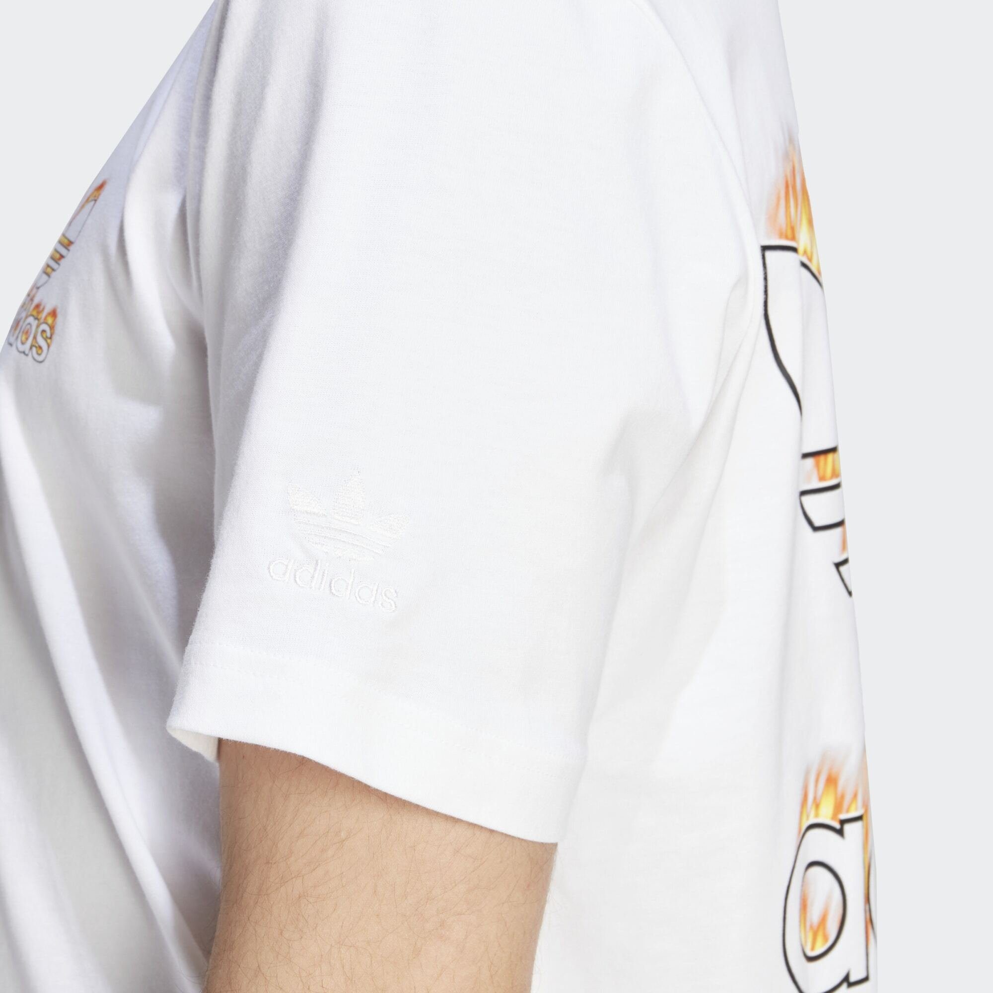 adidas Originals T-Shirt FIRE White GRAPHICS TREFOIL T-SHIRT