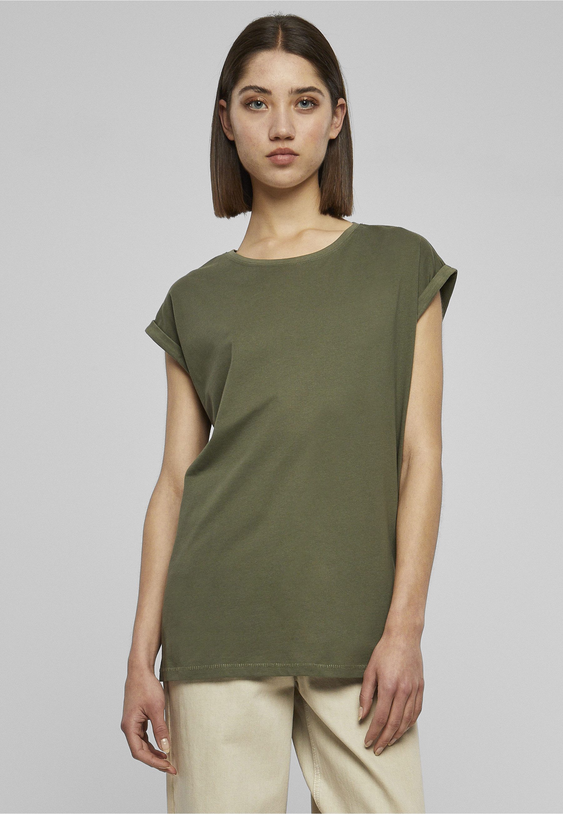 URBAN CLASSICS Kurzarmshirt Urban Classics Damen Ladies Extended Shoulder Tee (1-tlg) – Bild 4 von 5