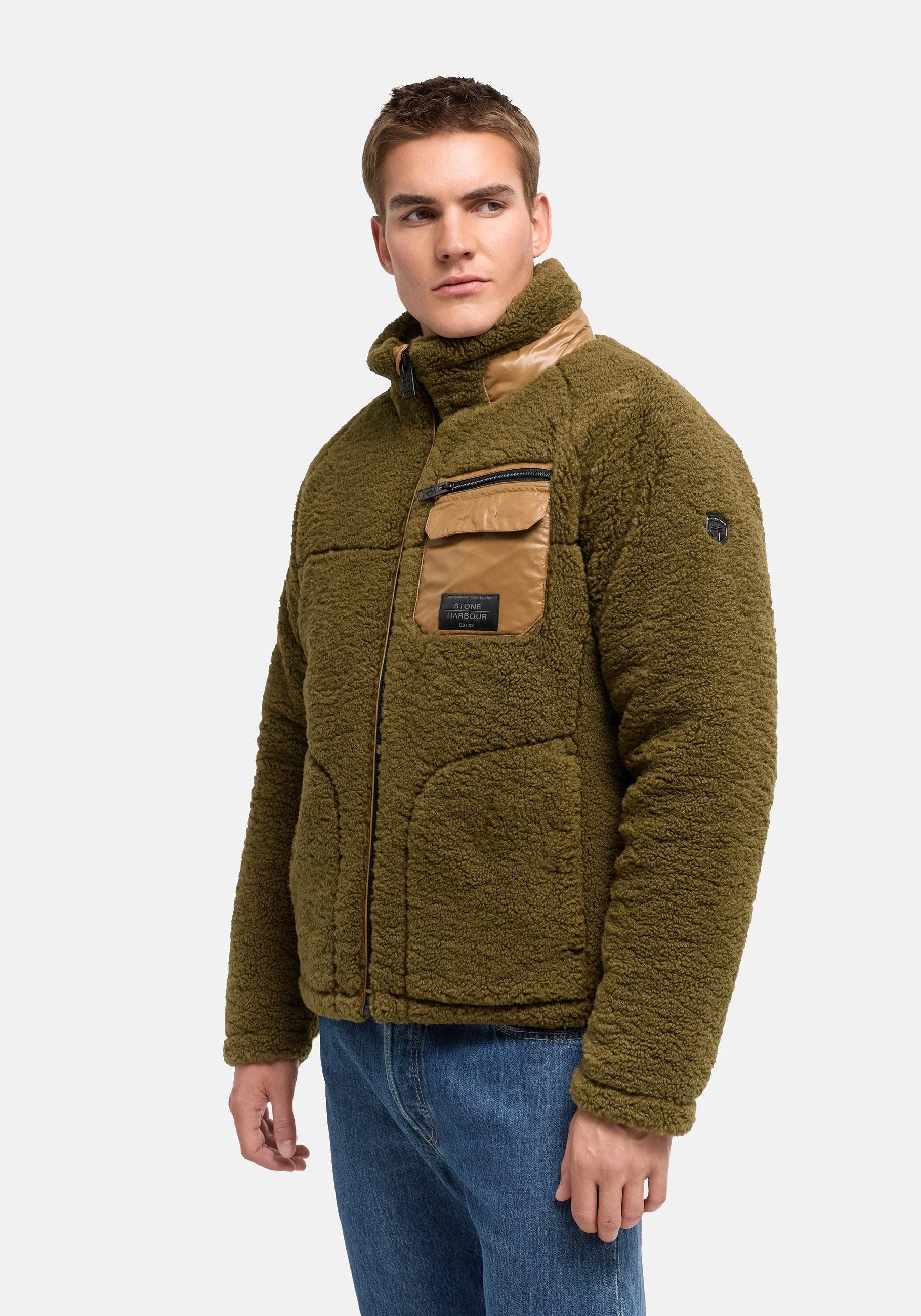 Stone Harbour Plüschjacke Sorees XX Warme Herren Winterjacke aus weichem Teddy-Fleece