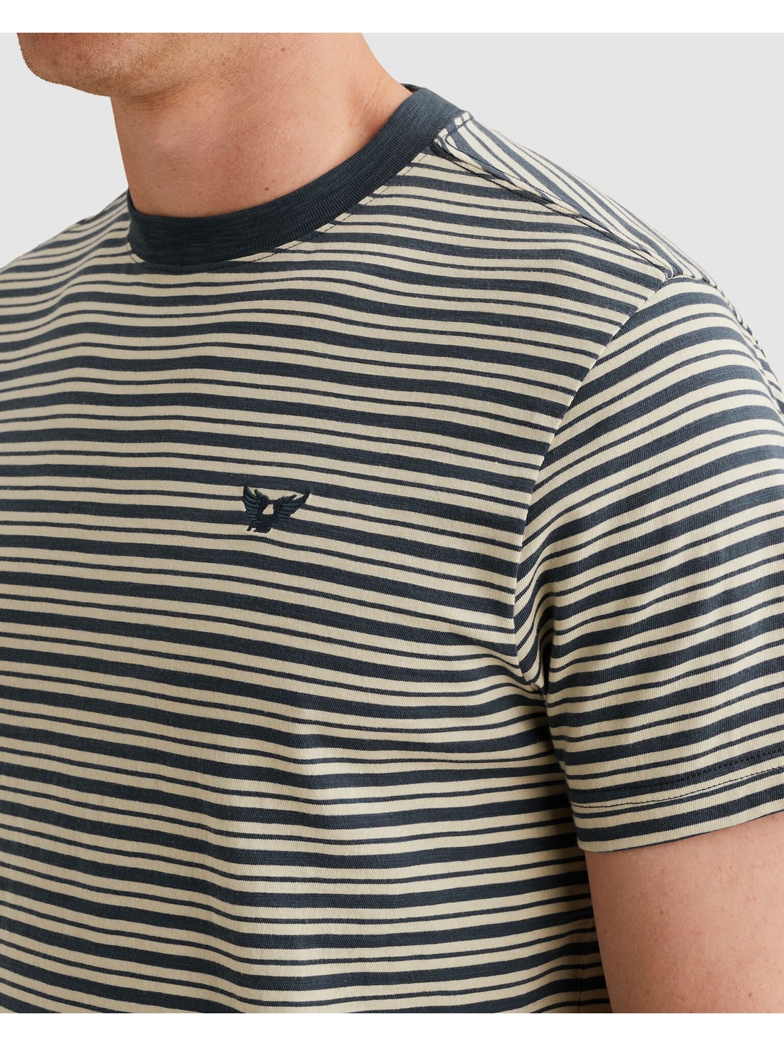 PME LEGEND T-Shirt T-shirt RH yd stripe jersey PME-Logo-Stickerei im Brustbereich
