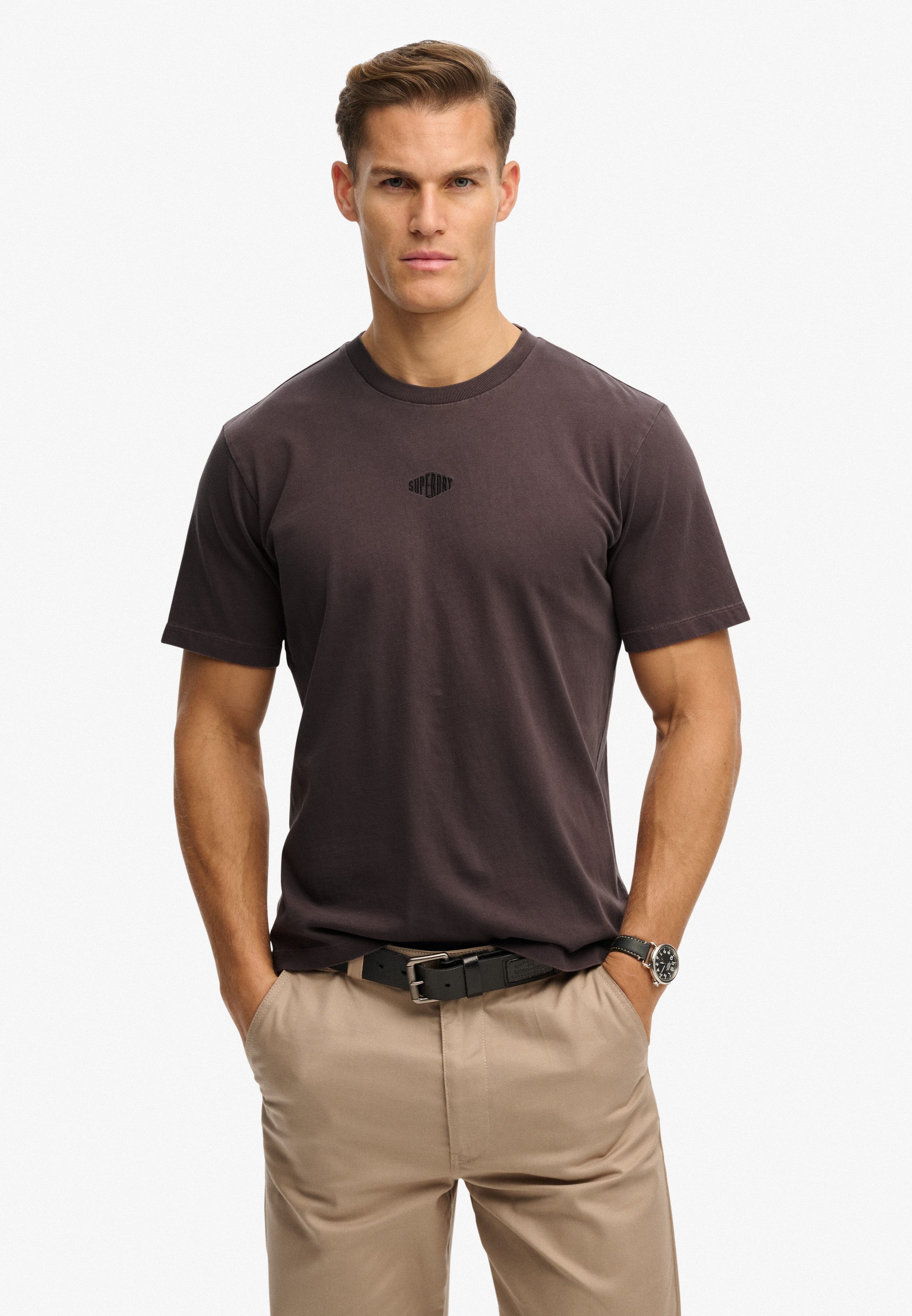 Superdry Rundhalsshirt MICRO LOGO TSHIRT mit Micro-Marken-Logo