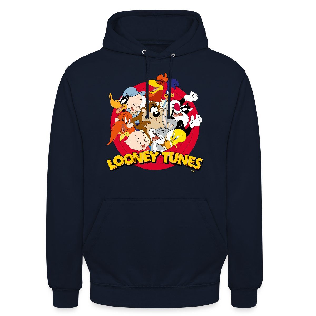 Hoodie Looney Tunes Bugs Bunny Logo Gruppenbild Unisex Hoodie