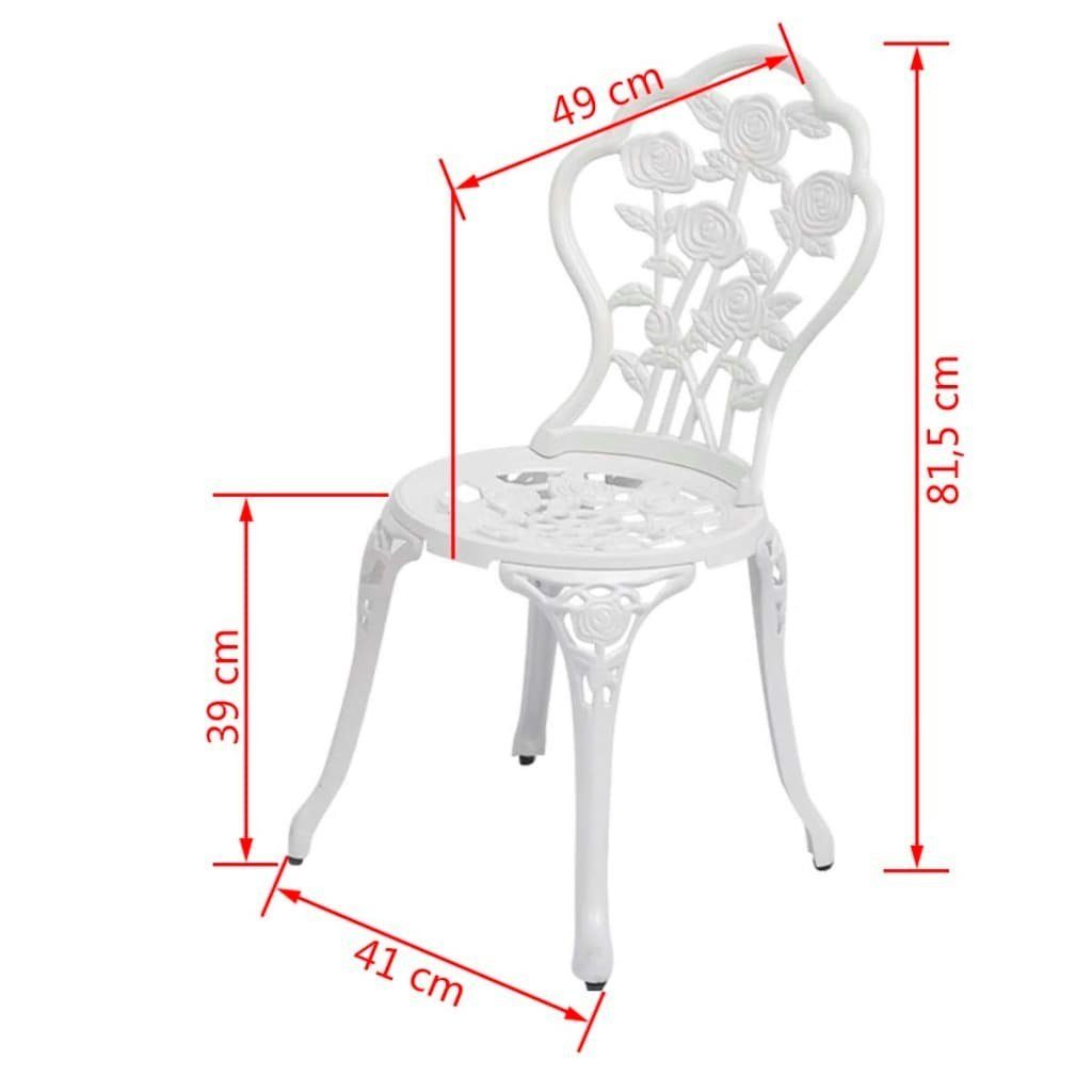 Bistro-Stühle furnicato Weiß Stk. Aluminiumguss 2 Gartenstuhl