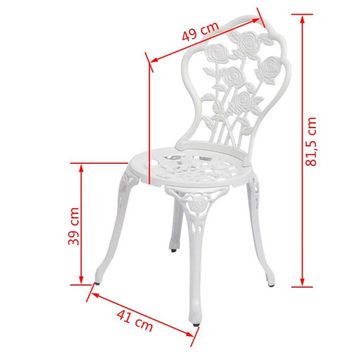 furnicato Gartenstuhl Bistro-Stühle 2 Stk. Aluminiumguss Weiß