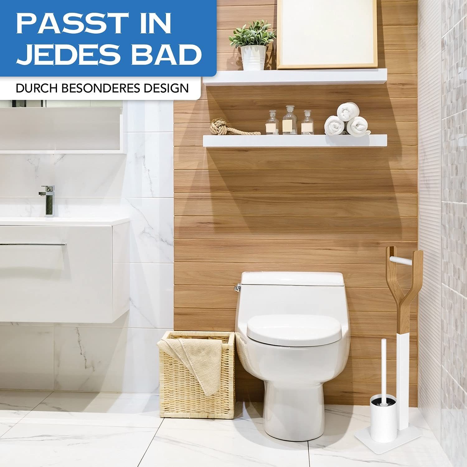 Libaro Toilettenpapierhalter stehend mit Toilettenbürste TRIEST günstig online kaufen