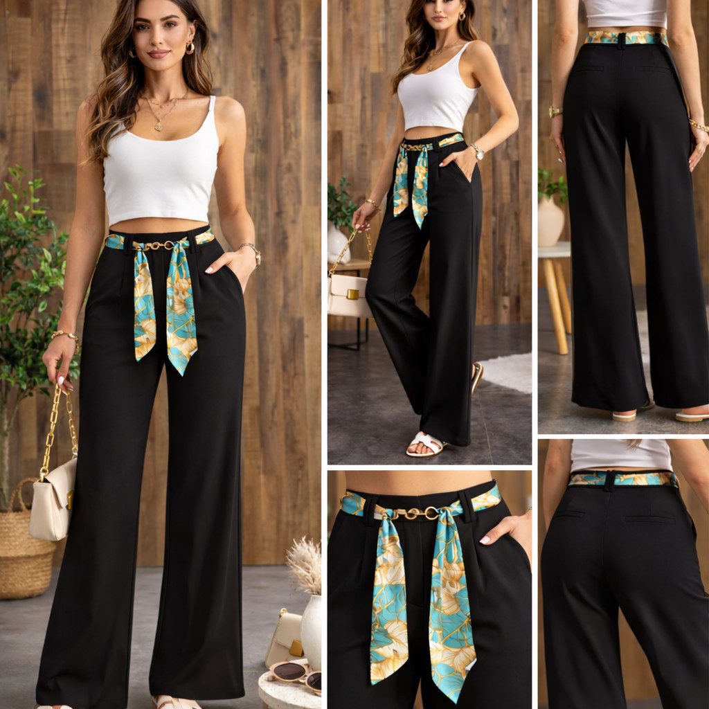 Sonderpostendiscount Stoffhose Damen Hose Hose Schwarz oder Beige Modell H029