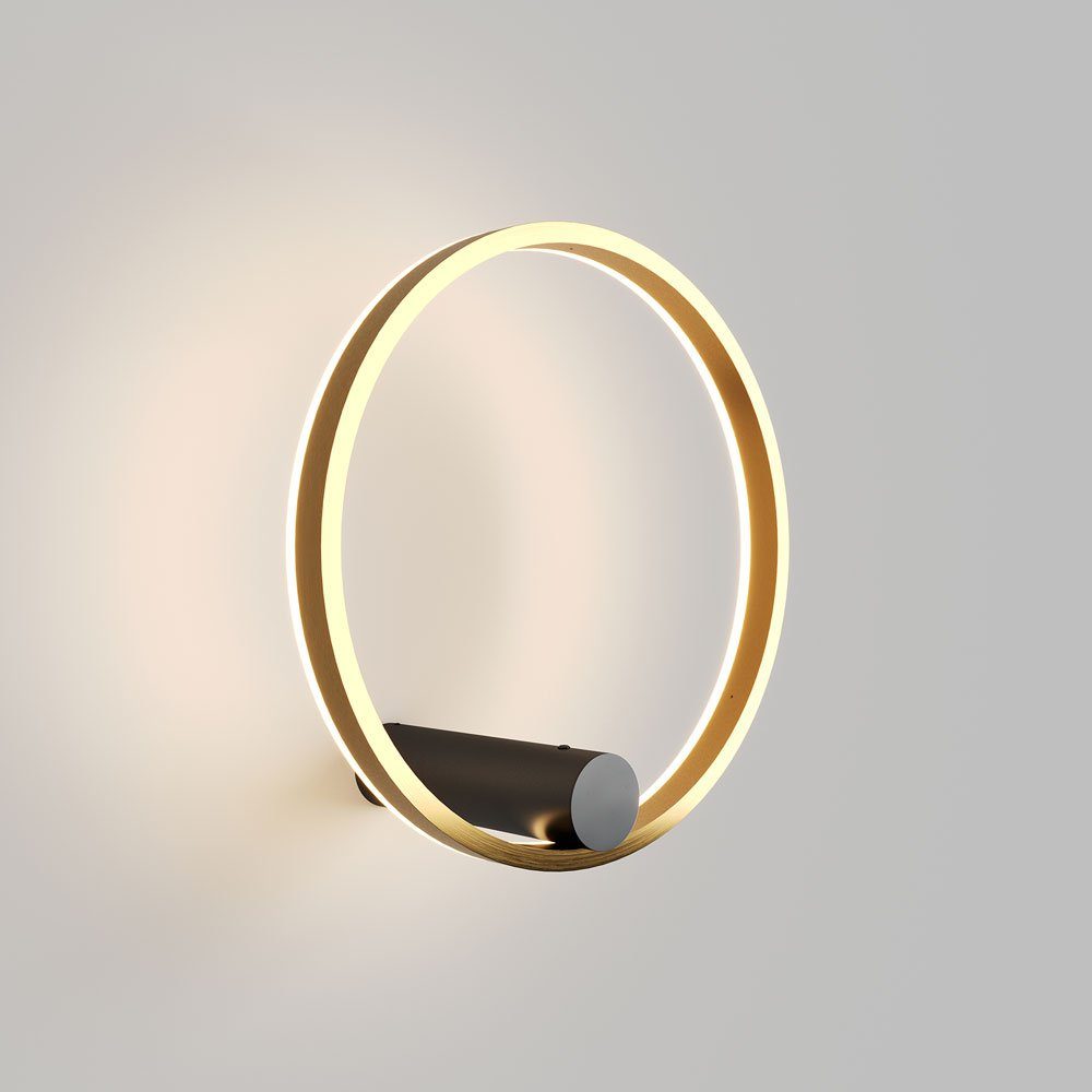 Schwarz/Gold, Deckenleuchte LED indirekt Air Wand- Deckenleuchte Warmweiß Ring rund & s.luce