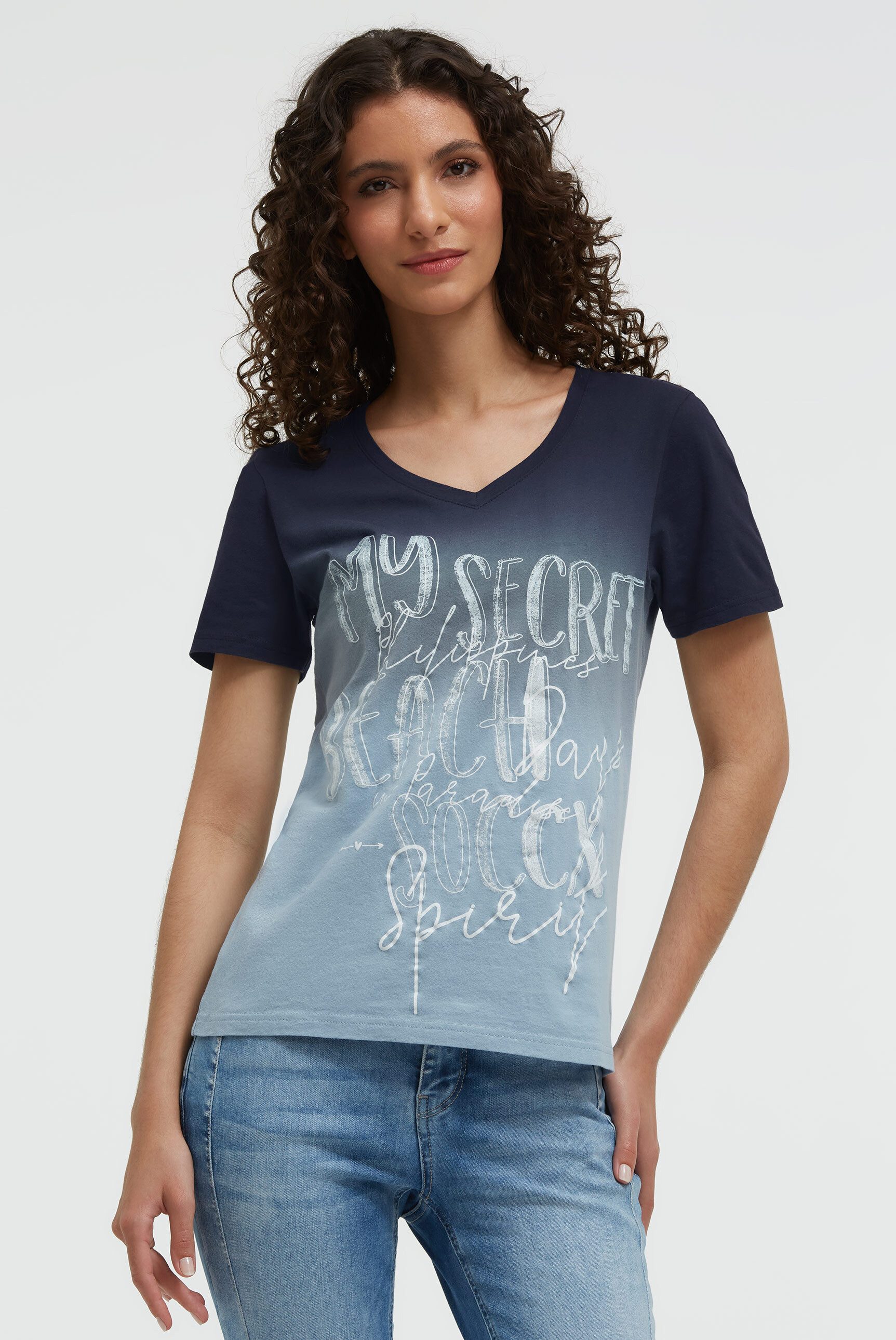 SOCCX V-Shirt aus Baumwolle