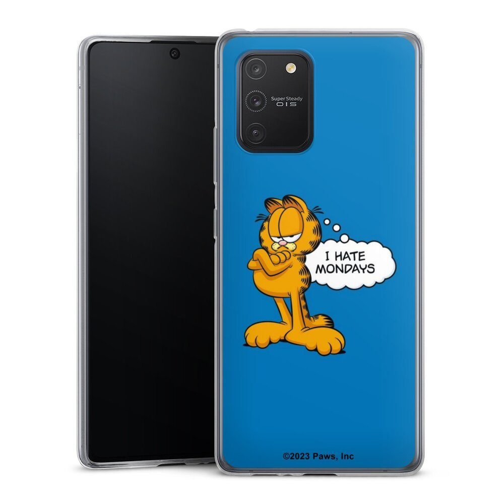 DeinDesign Handyhülle Garfield Katze Spruch Garfield I Hate Mondays Blue, Samsung Galaxy S10 Lite Slim Case Silikon Hülle Ultra Dünn Schutzhülle