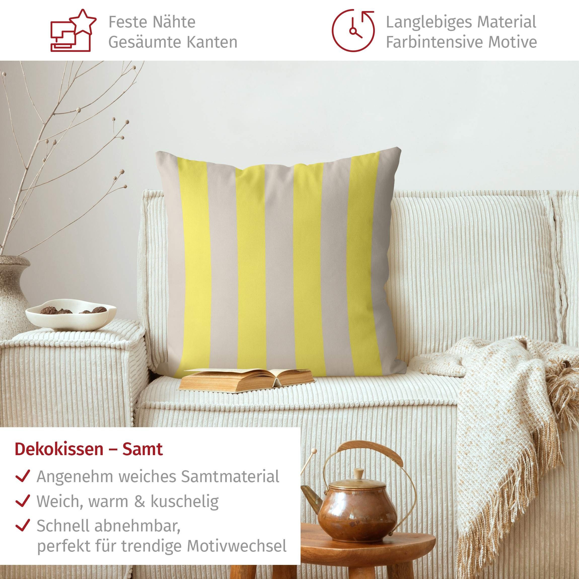 Bilderdepot24 Dekokissen drinnen Kissenhülle/ Sofakissen/ Zierkissen beige Muster Pop Art, Bezug mit / ohne Füllung Zierkissen Outdoor Sofa Bett