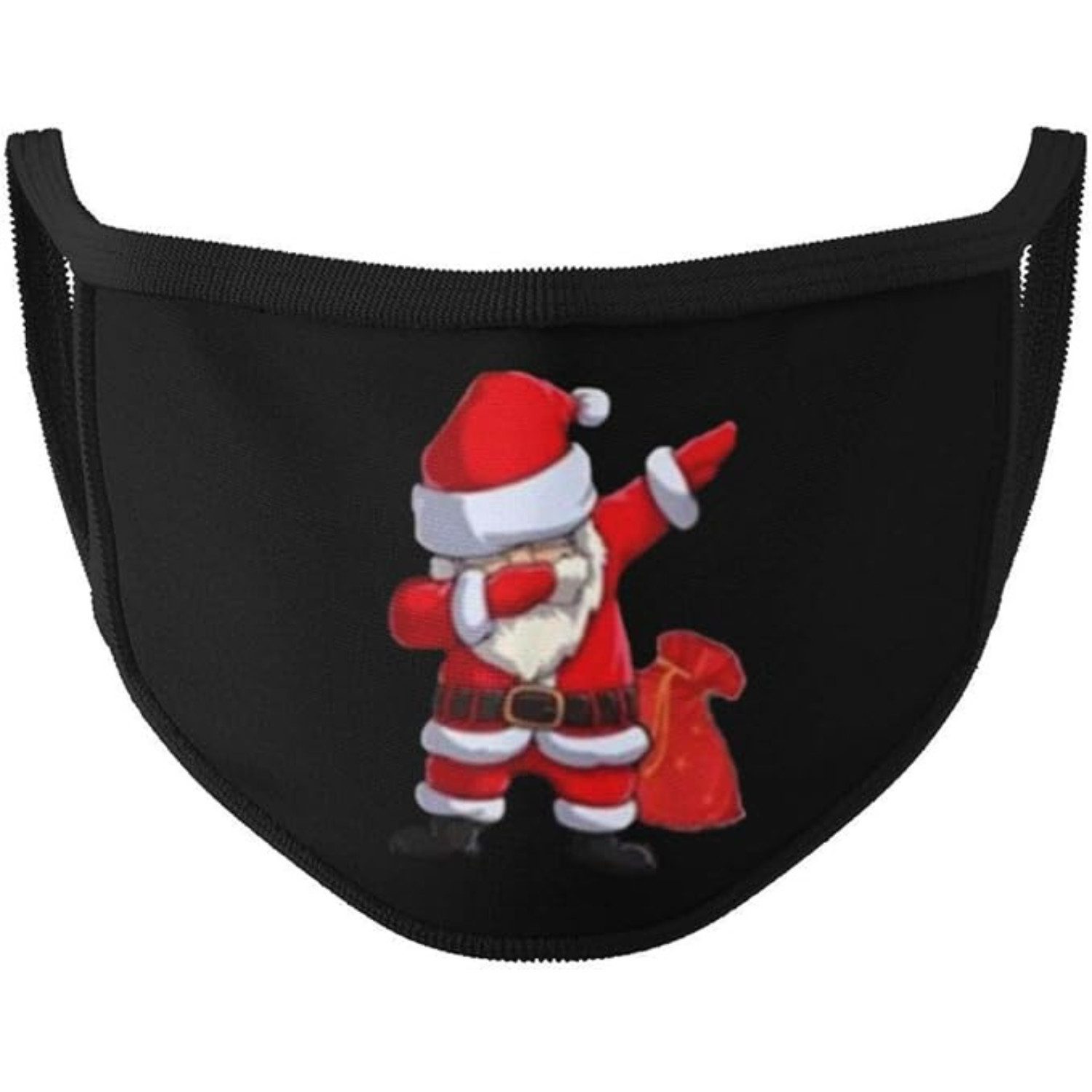 Dilara Mund-Nasen-Masken mit leuchtendem Motiv für Gesicht & Mund, Maske Schwarz mit Glow-Motiv, Glow-in-the-dark Effekt