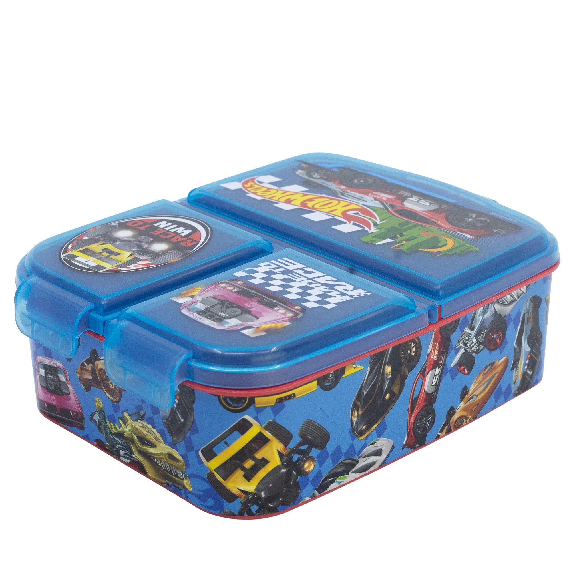 Hot Wheels Lunchbox Hot Wheels Race 2 tlg. Lunch Set Brotdose 3 Kammer Becher 350 ml, (2-tlg., Spar-Set)
