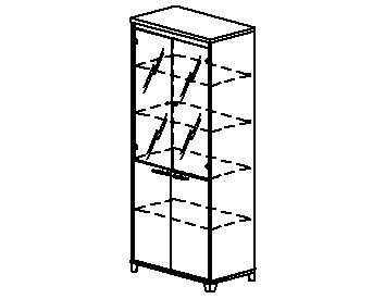 Gami Aktenschrank MAMBO 2 Glastüren Holztüren, 2