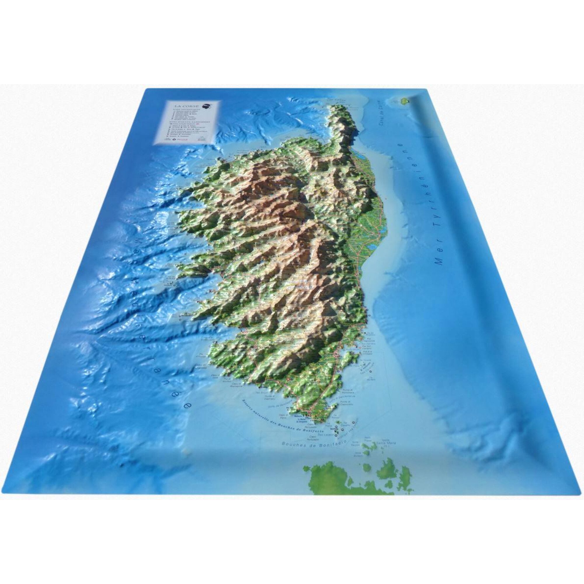 3Dmap Wandbild 3Dmap Regional-Karte La Corse