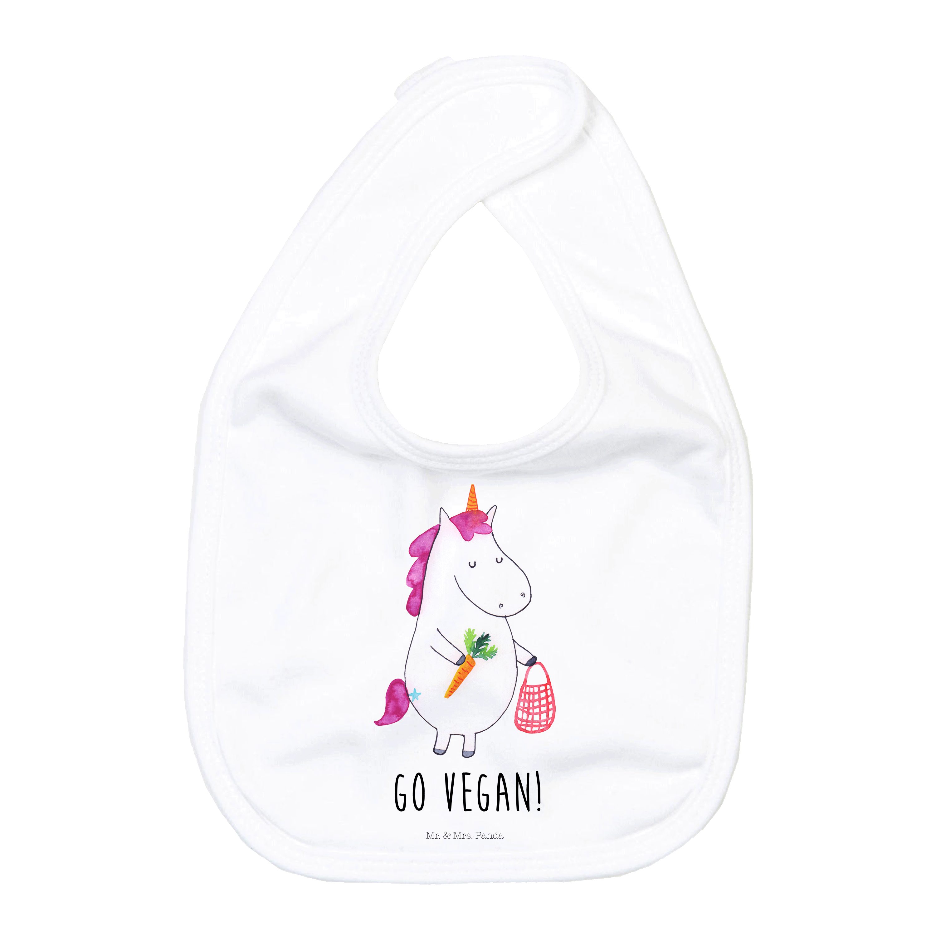 Tragetuch Einhorn Vegan - Weiß - Geschenk, Baby Spucktuch, Veganismus, Einhorn