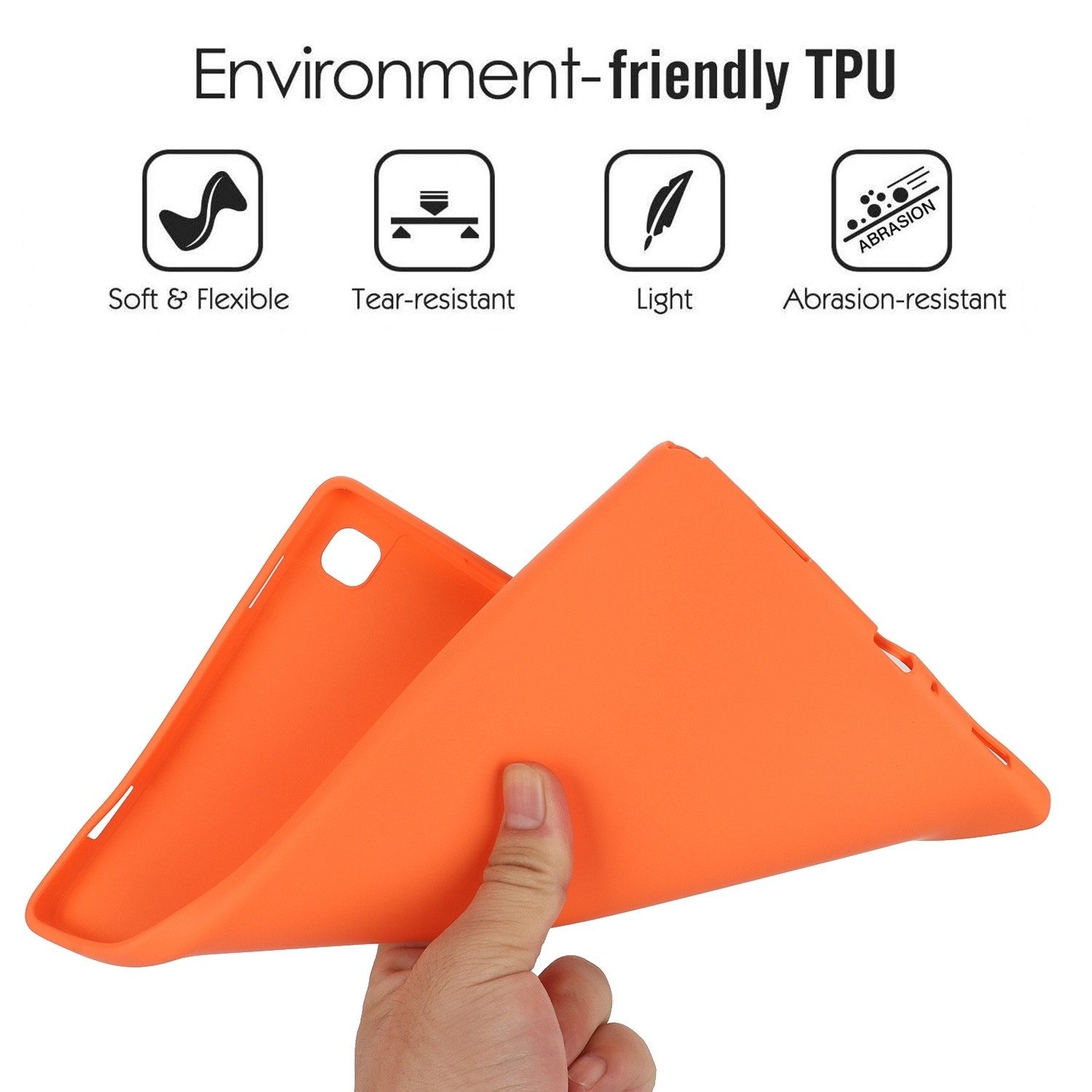 Wigento Tablet-Hülle Für Samsung Galaxy Tab A9 TPU Silikon Hülle Ultra dünn Orange