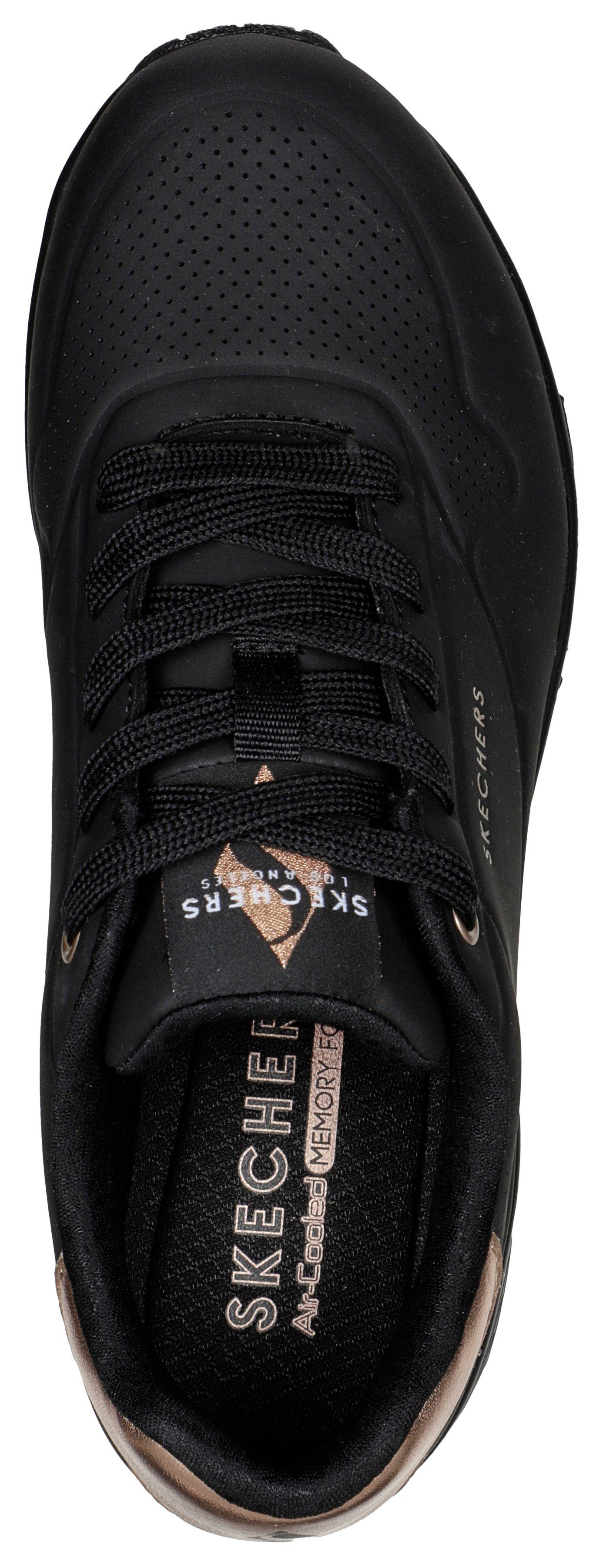 Skechers mit UNO Sneaker schwarz Metallic-Einsatz