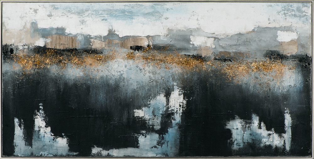 ArtUniverse Gemälde Impression Horizont mit goldenen Akzenten 72 x 142 cm, Abstrakt