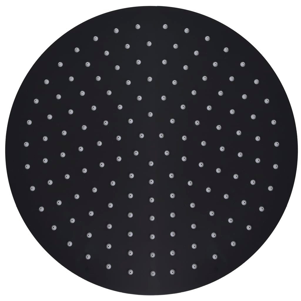 vidaXL Duschbrause 30 cm Regenbrause Edelstahl 30 cm Rund Schwarz Duschkopf Regendusche