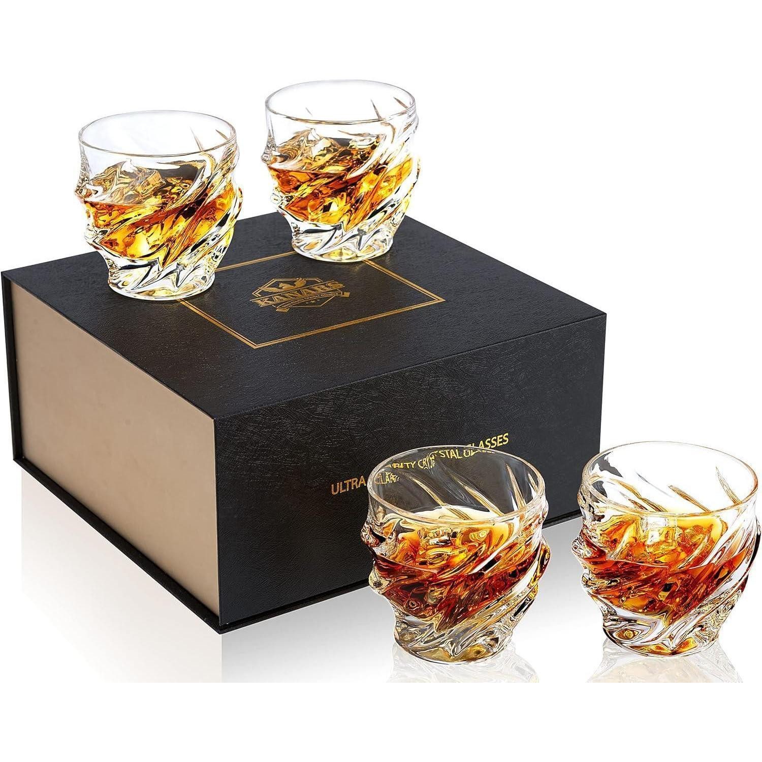 LuxusKollektion Whiskyglas Whisky Gläser Bleifrei Kristallglas 4-teilig 260ml Luxus Geschenk