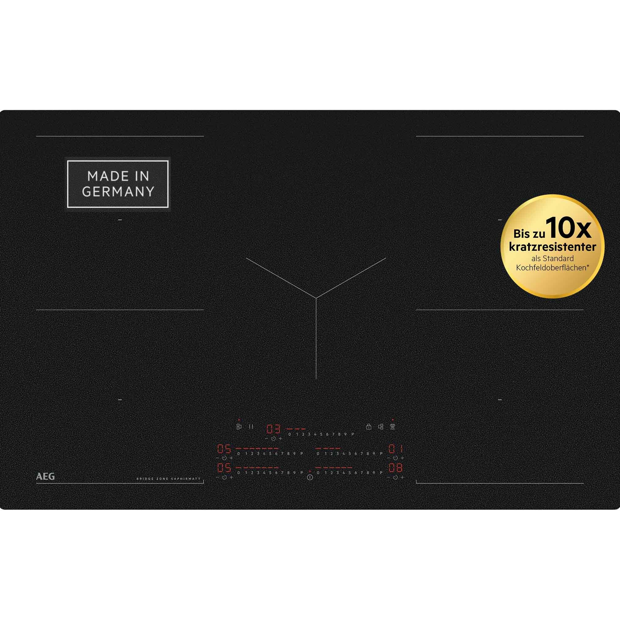 AEG Induktions-Kochfeld Serie 6000 TK85IM0FSZ, AEG SaphirMatt® 10× Kratzresistenz & Anti‑Fingerprint, Made in Germany