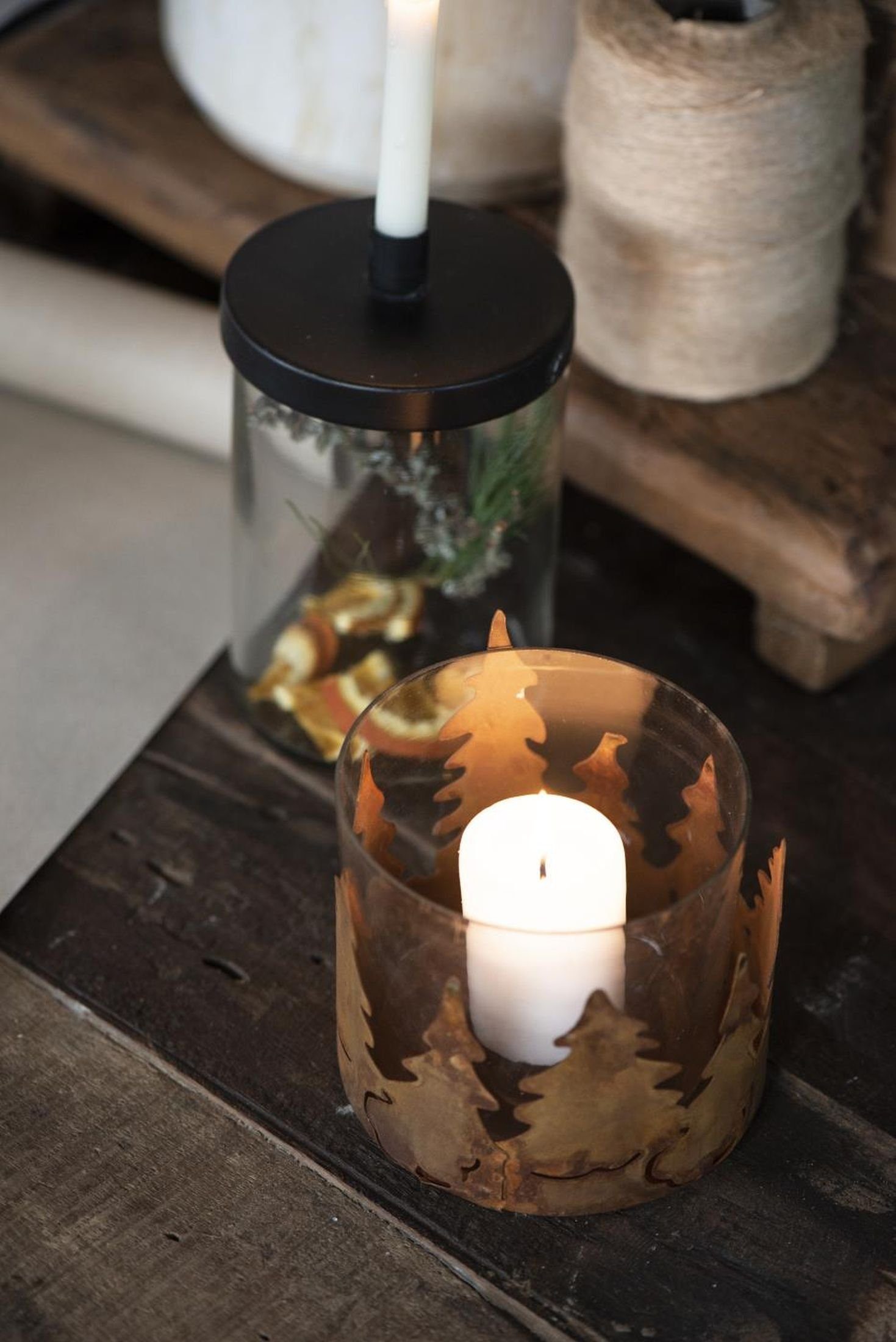Kerzenhalter Teelichthalter Laursen Glas Metall Ib Bäume Ib Adventsleuchter Kerzenständer