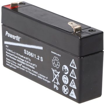 Exide Exide Powerfit S306/1,2 S Blei Akku mit Faston 4,8 mm 6V, 1200mAh Akku 1200 mAh (6,0 V)