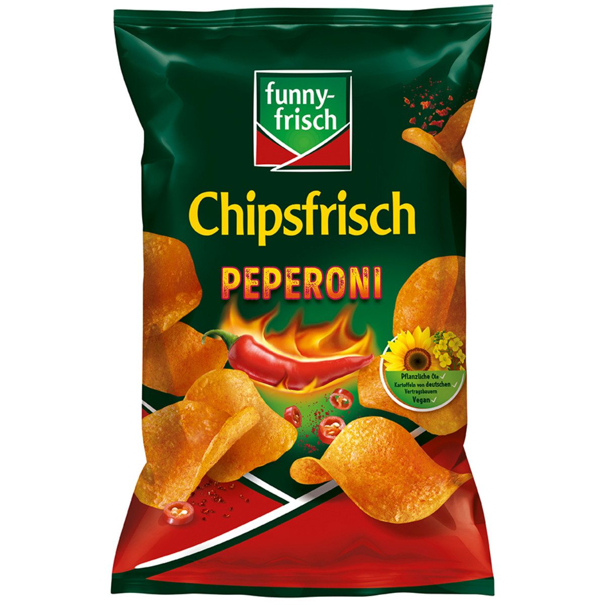 funny-frisch Knabberei, funny frisch Chipsfrisch Peperoni pikant feuriger Genuss 150g