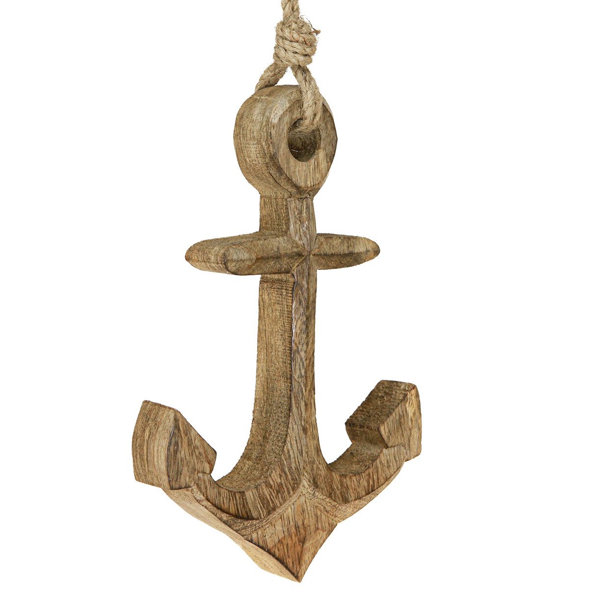 Posiwio Dekofigur Maritimer Holz-Dekoanker zum Aufhängen mit Juteseil