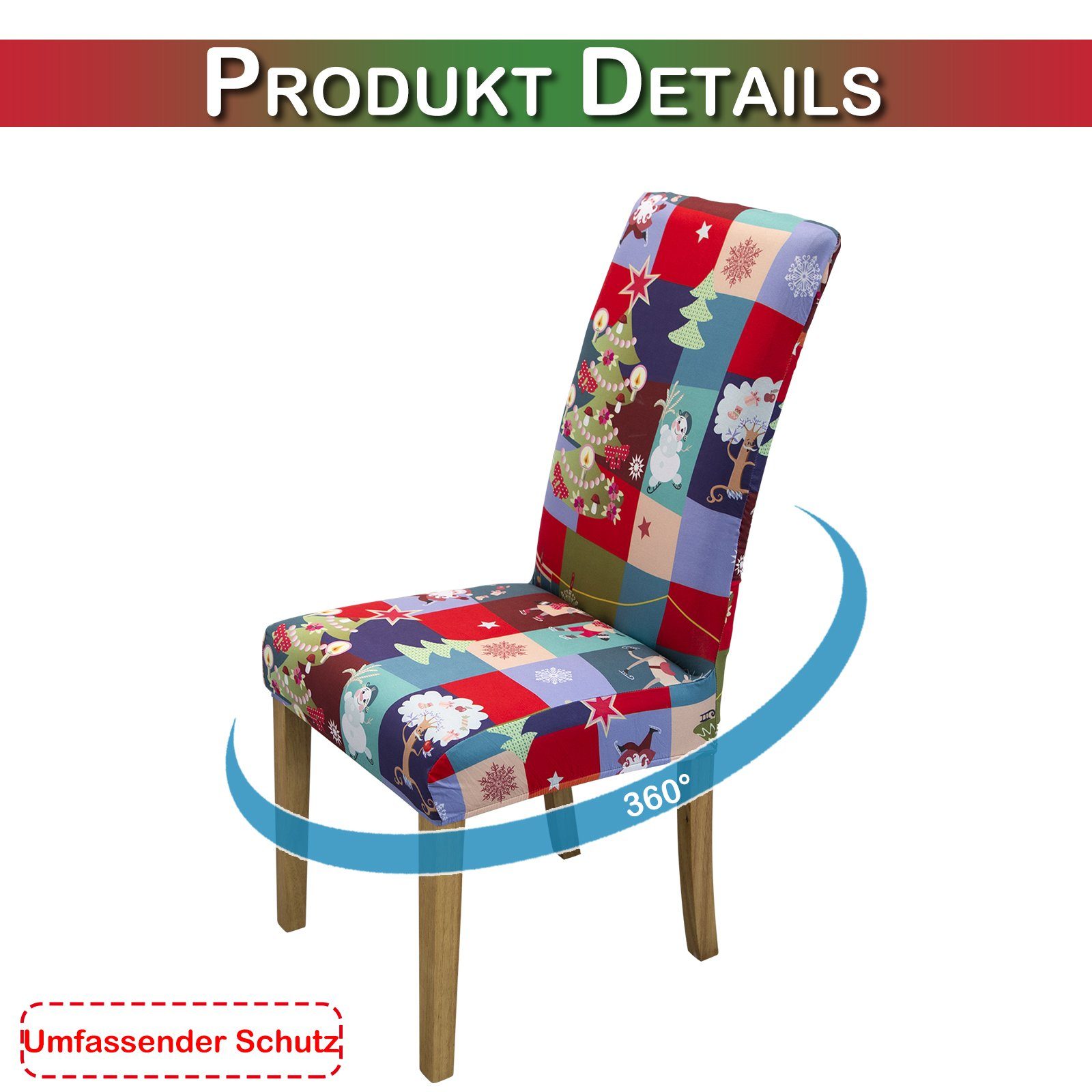 Rosnek Stuhlhusse Weihnachtsmann Schneemann Thema, Stretch, für Weihnachtsbankett, Speisesaal Deko