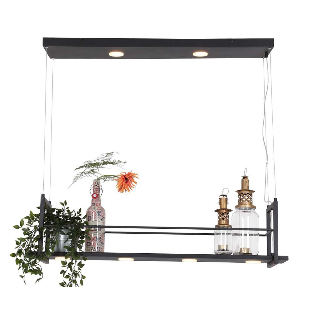 Steinhauer LIGHTING Pendelleuchte, LED-Leuchtmittel fest verbaut, Hängelampe Pendellampe Wohnzimmerlampe Küche Ablage Regal schwarz