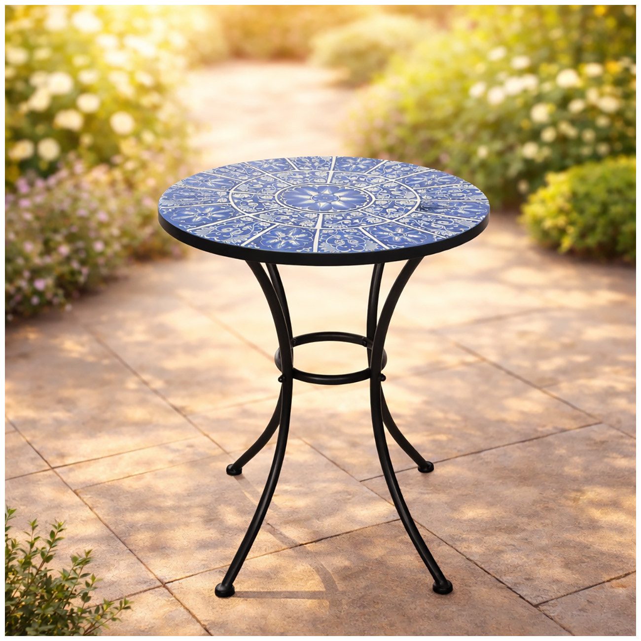 HTI-Living Gartentisch Gartentisch Marocco Blau (Stück, 1-St., 1 Gartentisch), Balkontisch Terrassentisch Metalltisch