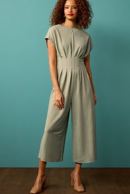 Next Jumpsuit Kurzarm-Overall mit weitem Bein und Schnürung (1-tlg)