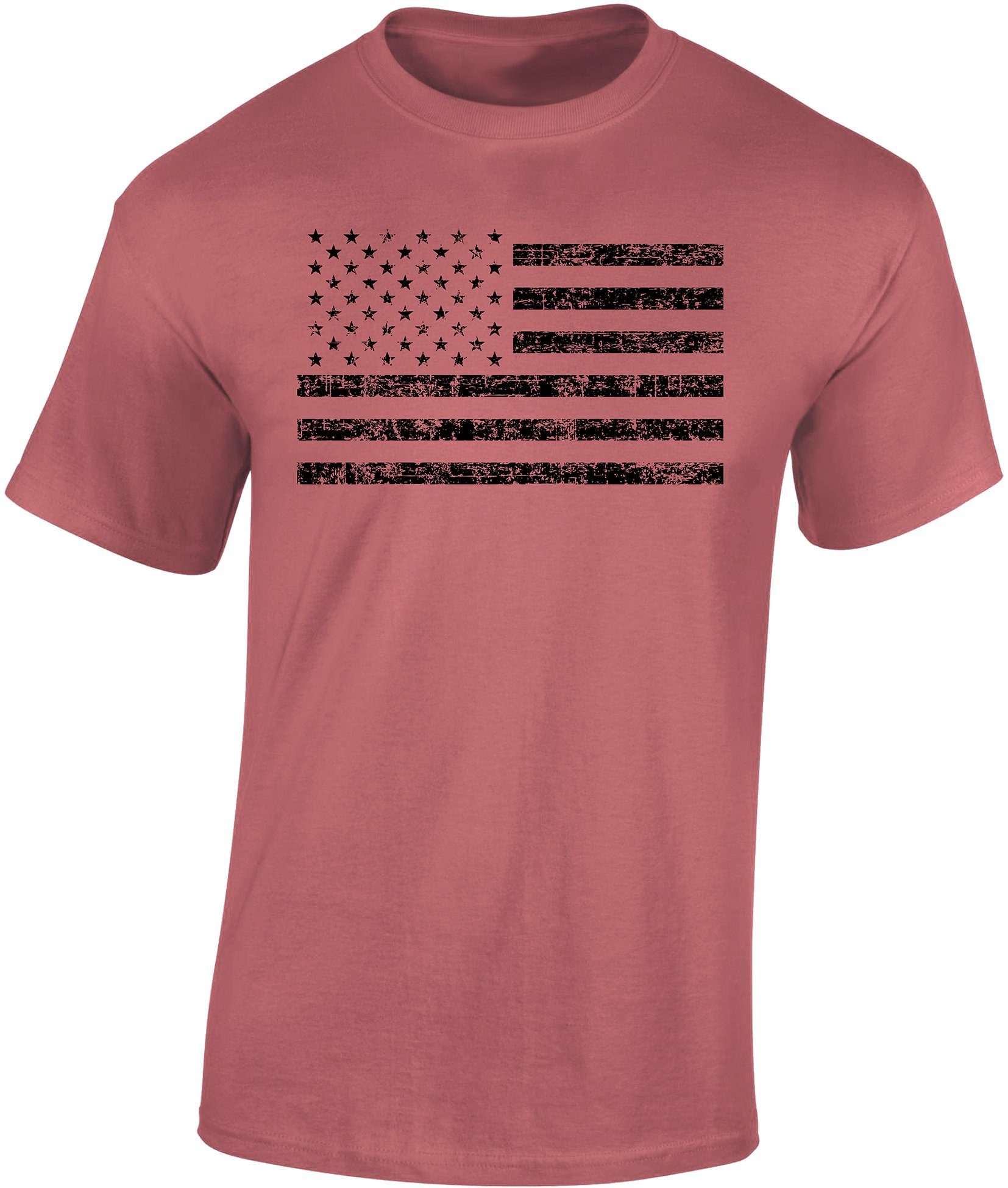 Baddery Print-Shirt USA Flagge Shirt: "Black Flag" - US Army T-Shirt, hochwertiger Siebdruck, auch Übergrößen, aus Baumwolle