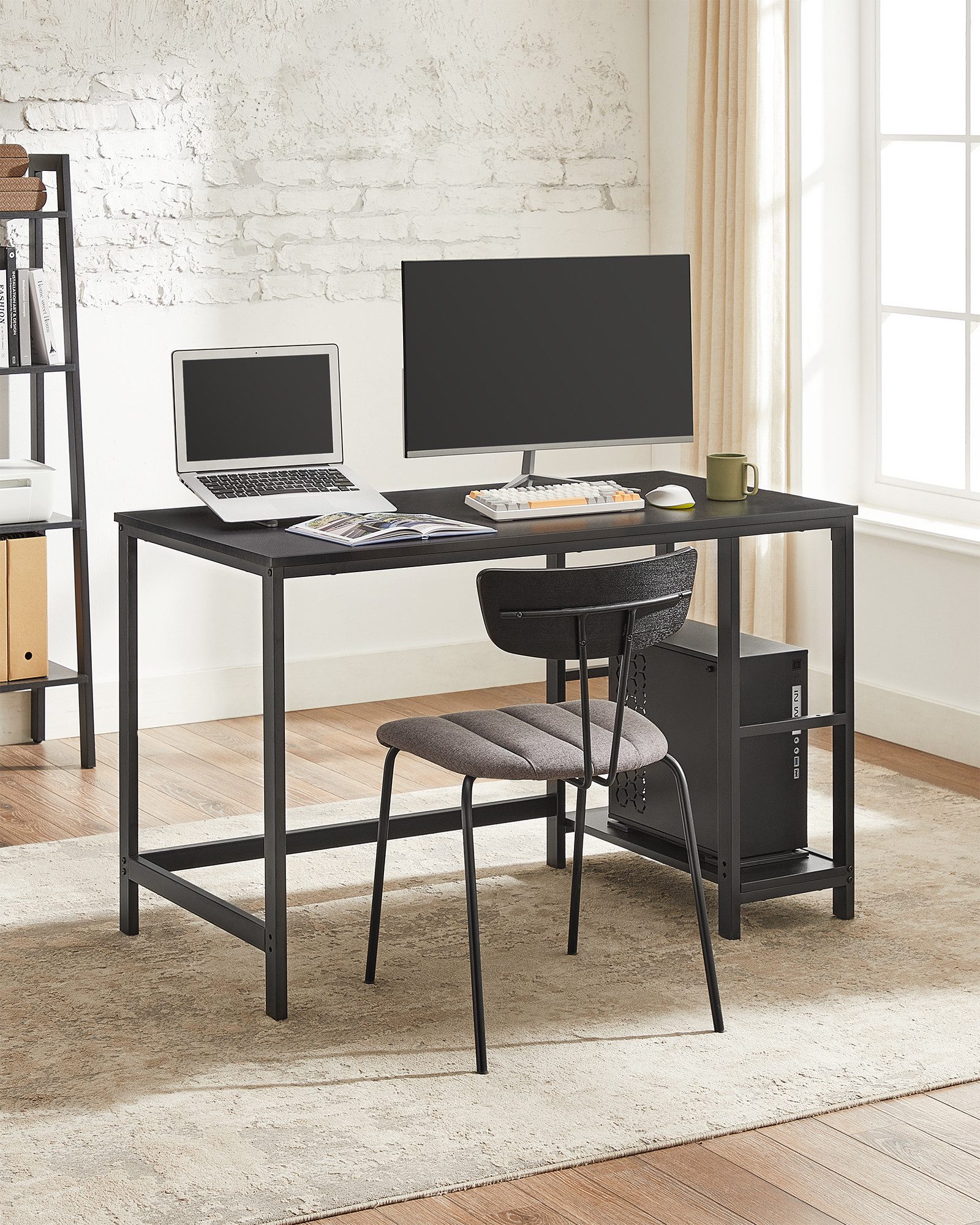 VASAGLE Schreibtisch Computertisch, Tisch, Bürotisch, 100/120/140cm, mit 2 günstig online kaufen