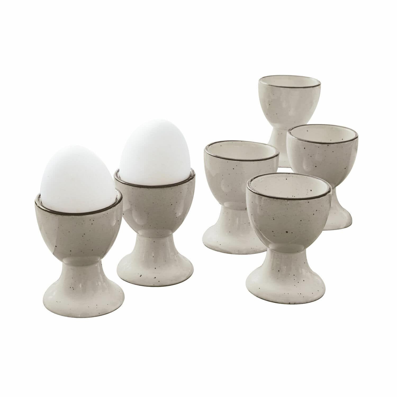 Mirabeau Geschirr-Set Eierbecher 6er Set Biarré grau, Steinzeug