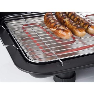 KORONA Tischgrill 46117 Elektrischer Tischgrill, 2200 Watt Elektrogrill, XXL Grillrost, große Grillfläche, schwarz