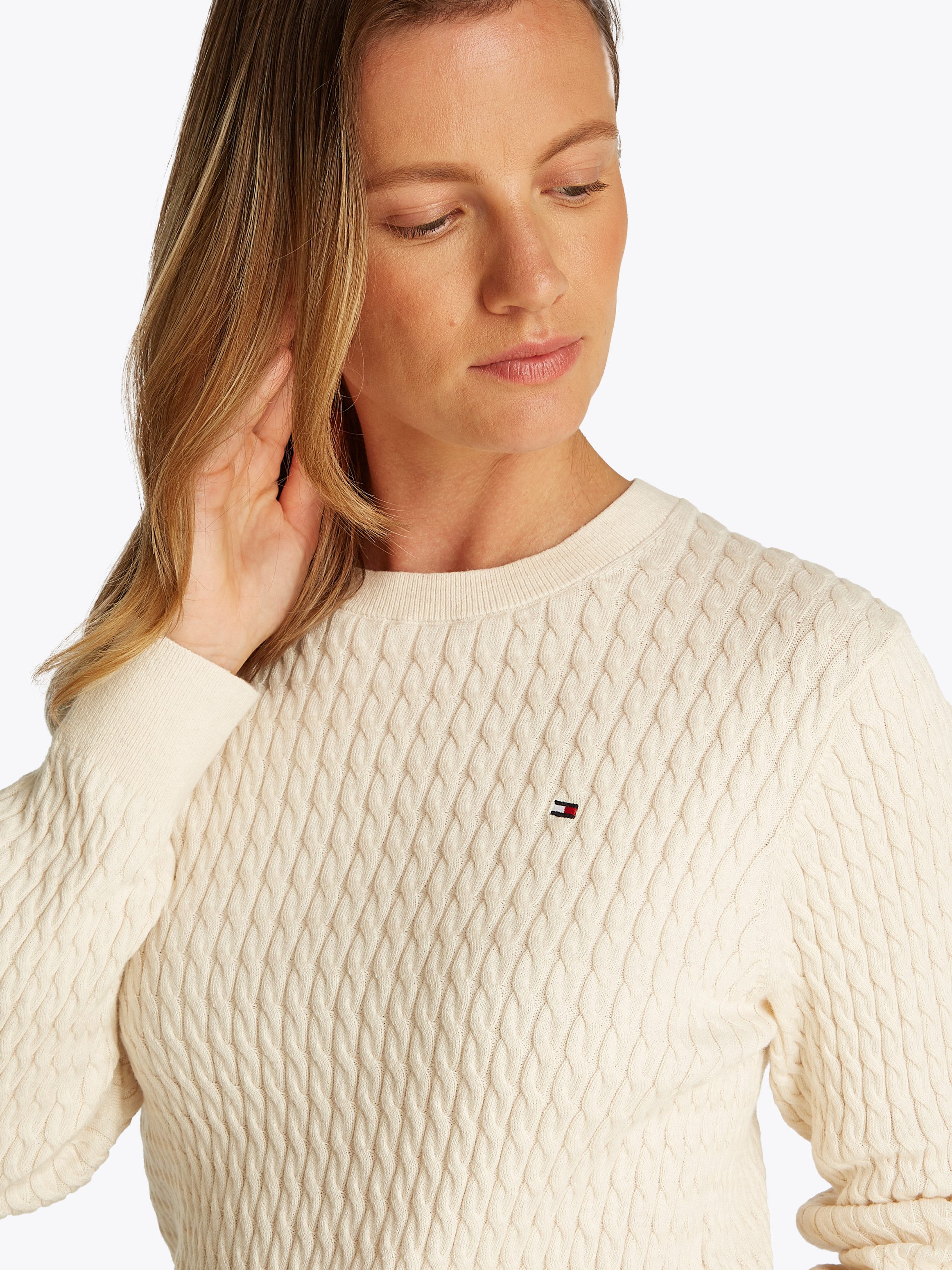 Tommy Hilfiger Rundhalspullover CO CABLE C-NK günstig online kaufen